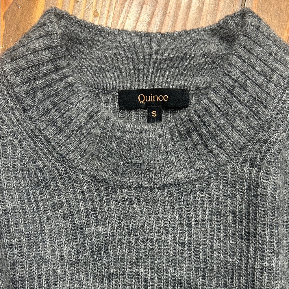 Quince Grey Crewneck Knit Sweater - Picture 2 of 3